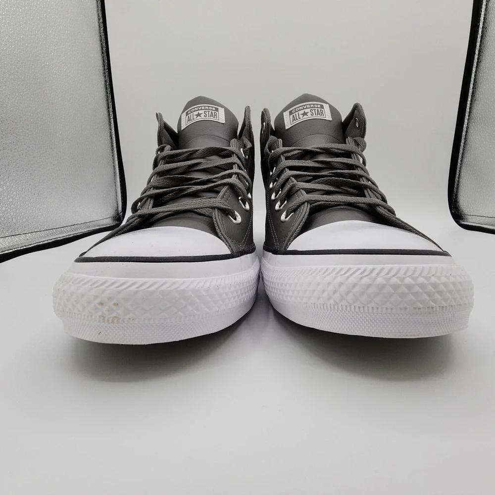 Chuck‎ Taylor All Star High Street Faux-Leather Shoes Mens 13 Sharkskin Gray NEW